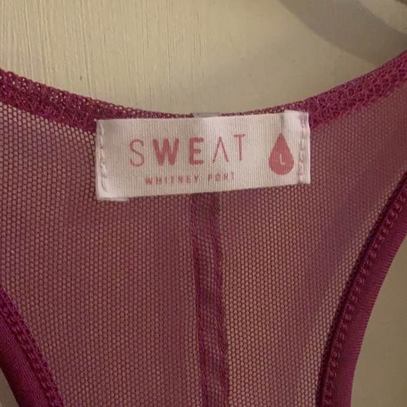Sweat by Whitney Port NWT Mesh Back Racerback Yoga Tank Top in Purple Size L - Picture 6 of 11